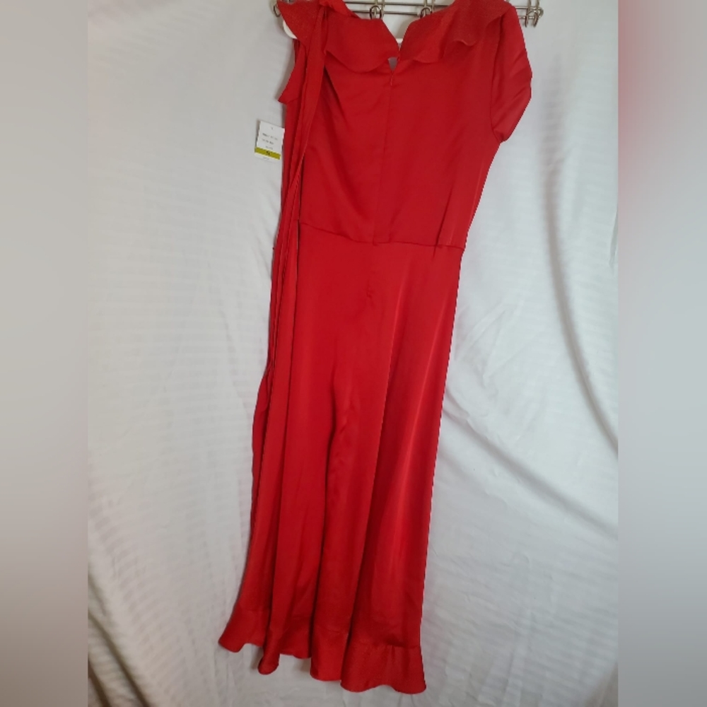 RED SILK DRESS - Picture 2 of 5